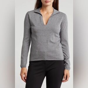 NWT Max Studio Gray Sharkbite Sweater-Size L